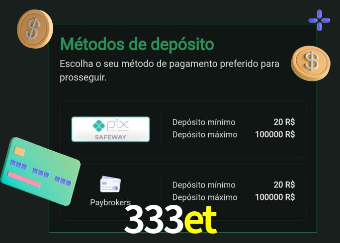 O cassino 333et oferece uma grande variedade de métodos de pagamento